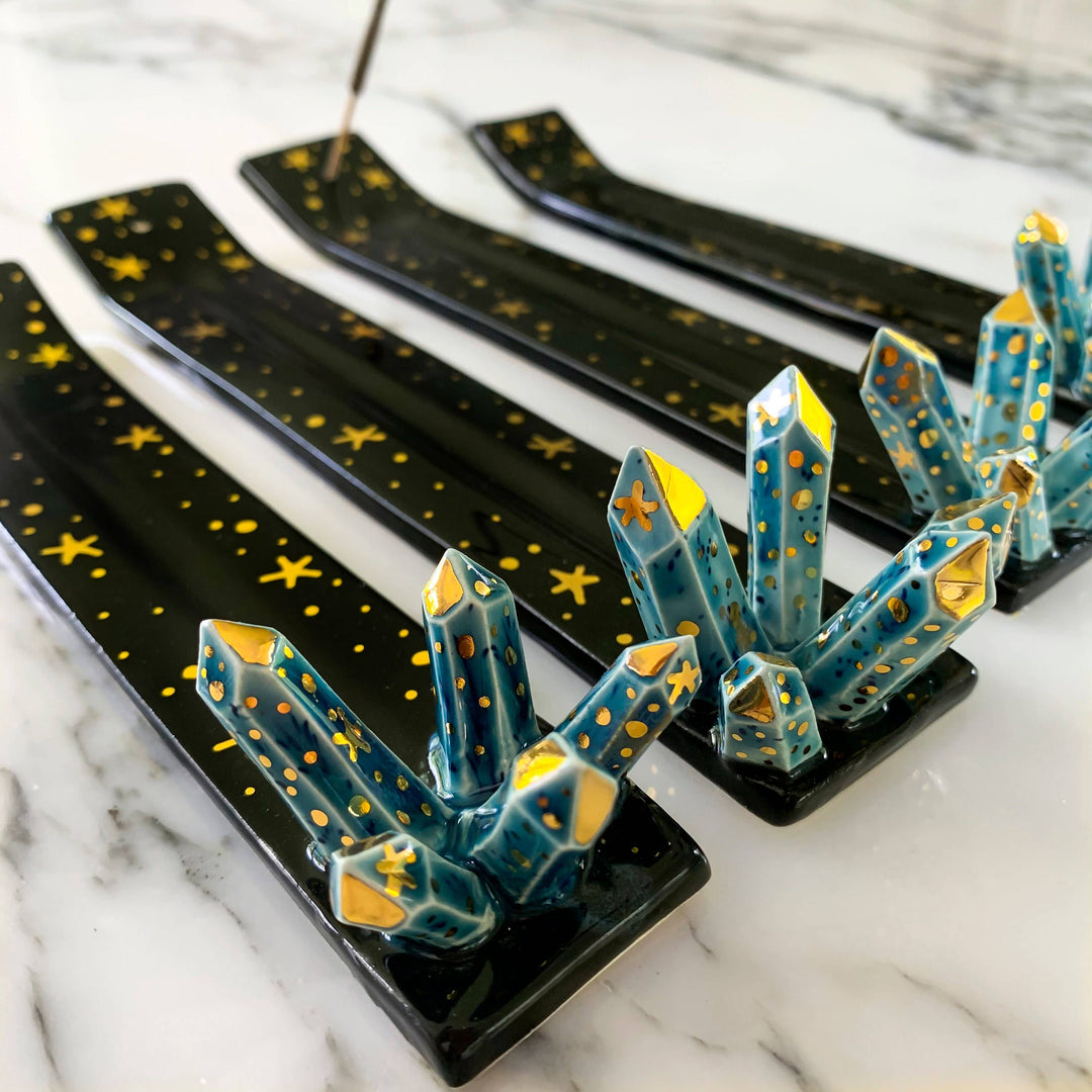 Galaxy Crystal Ceramic Incense Holder Modern Mud