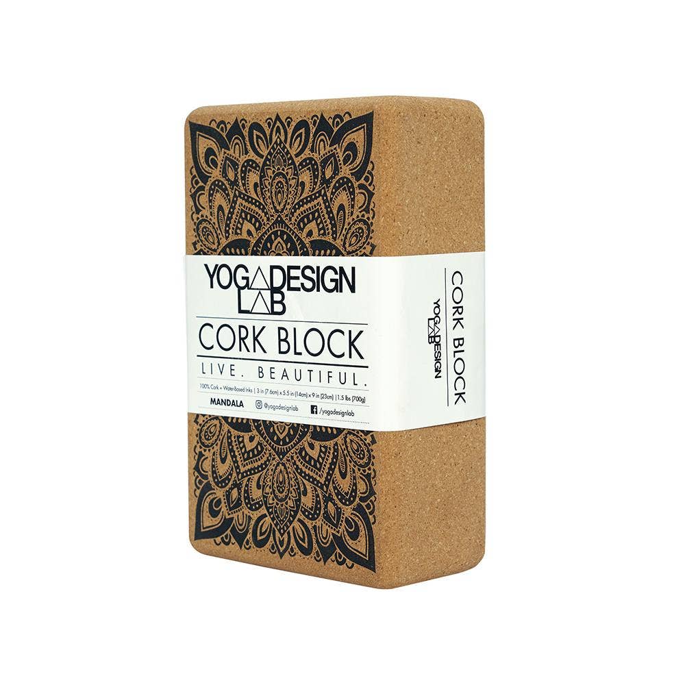 Cork Yoga Block Mandala Black