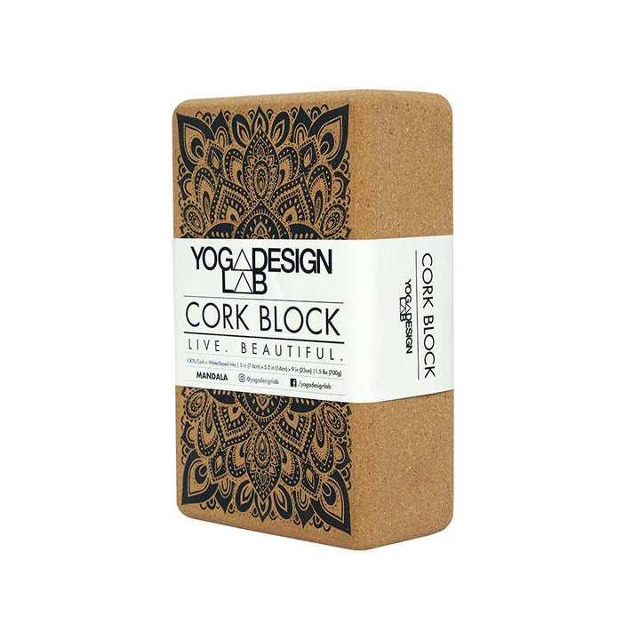Cork Yoga Block Mandala Black