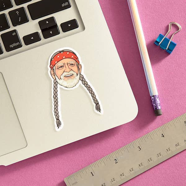 Willie Braids Die Cut Sticker