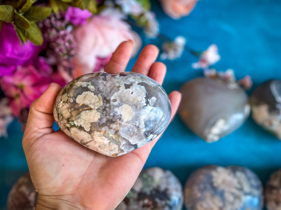 Flower Agate Hearts