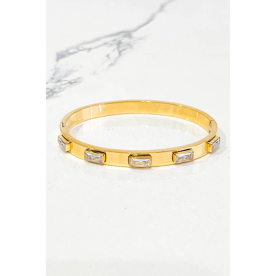 Natural Elements Gold Studded Bangle Bracelet