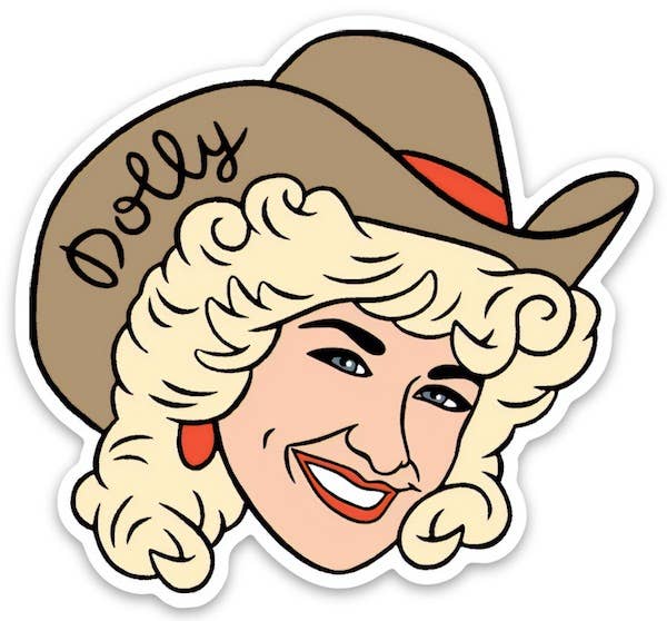 Dolly Cowgirl Die Cut Sticker