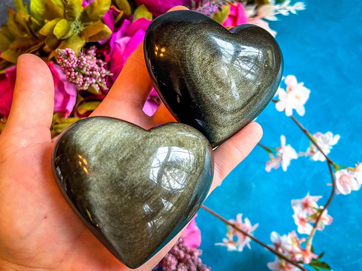 Gold Obsidian Hearts