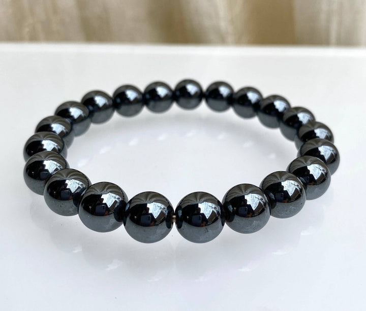 Natural Hematite 10mm 8" Crystal Healing Stretch Bracelets
