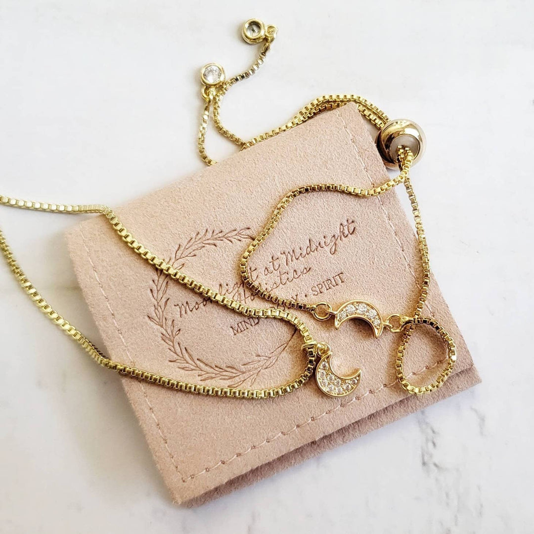 14K Gold Delicate Dainty Crescent Moon Necklace
