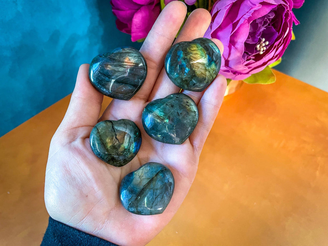 Labradorite Heart