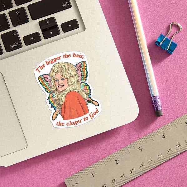 Dolly Bigger the Hair Die Cut Sticker