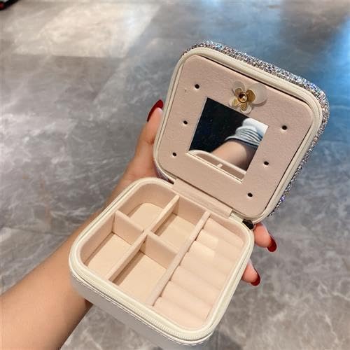 Crystal Rhinestone Travel Jewelry Box
