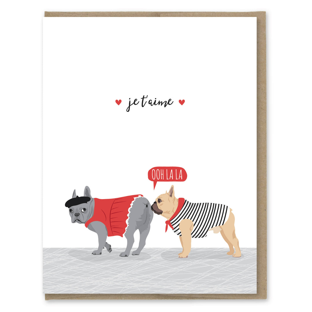 Je T'aime French Bulldogs Love Card