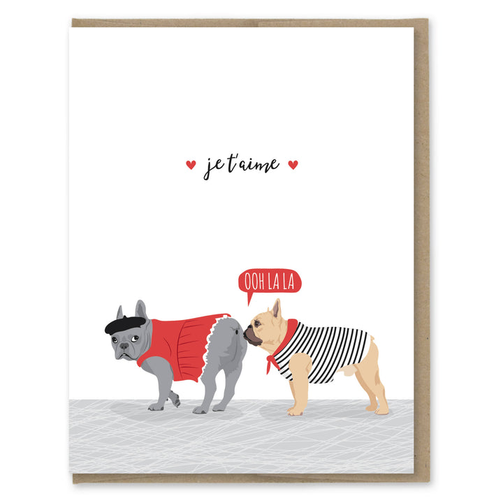 Je T'aime French Bulldogs Love Card