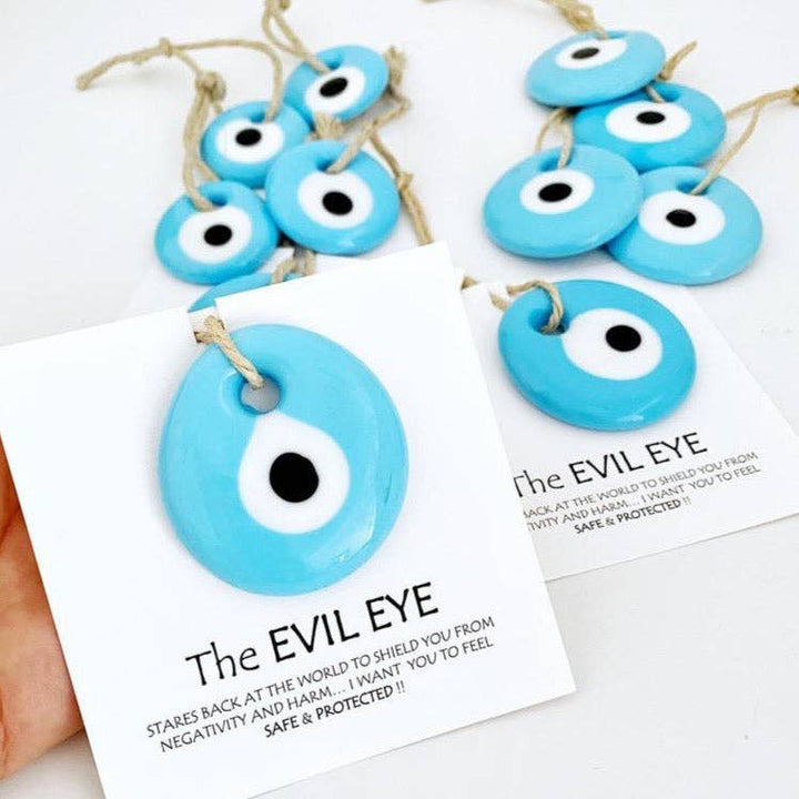 Evileyefavor Turquoise Glass Evil Eye Bead with Card