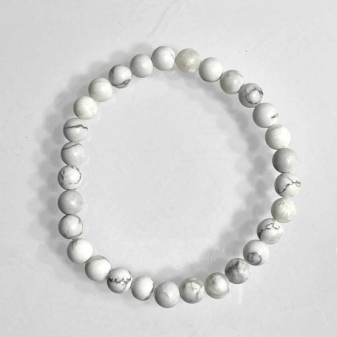 KayleeNYC Howlite 6mm 7.5” Crystal Healing Stretch Bracelet