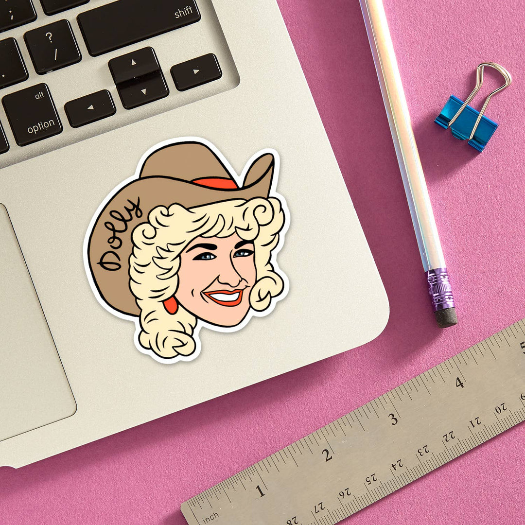 Dolly Cowgirl Die Cut Sticker