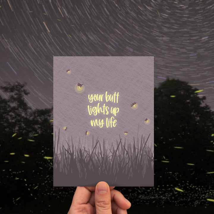 Butt Lights Fireflies Love Card