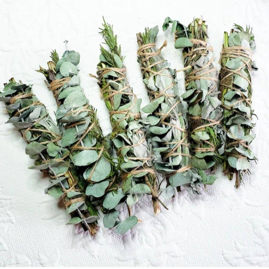 Eucalyptus, Mint, Rosemary, Sage Smudge Stick