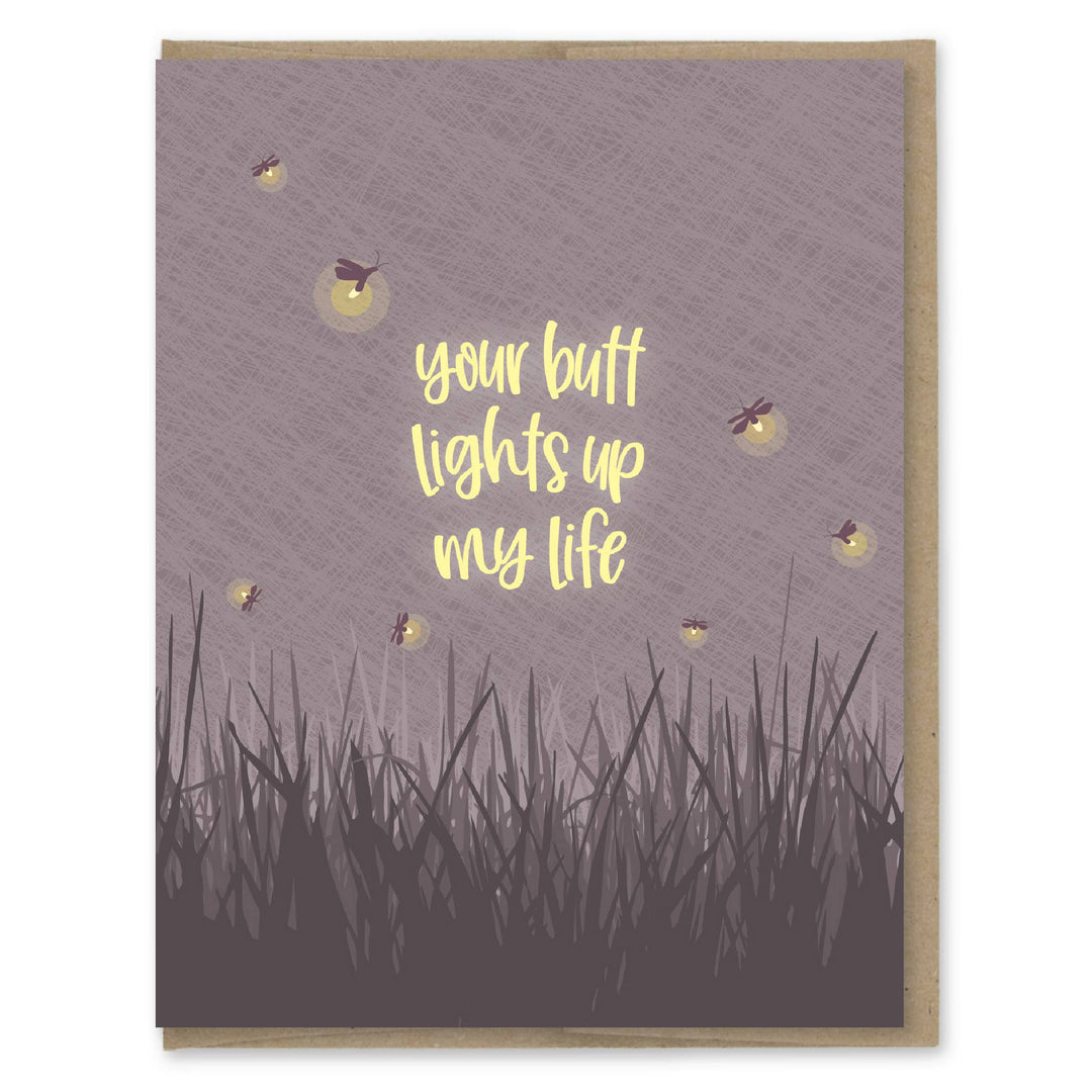 Butt Lights Fireflies Love Card