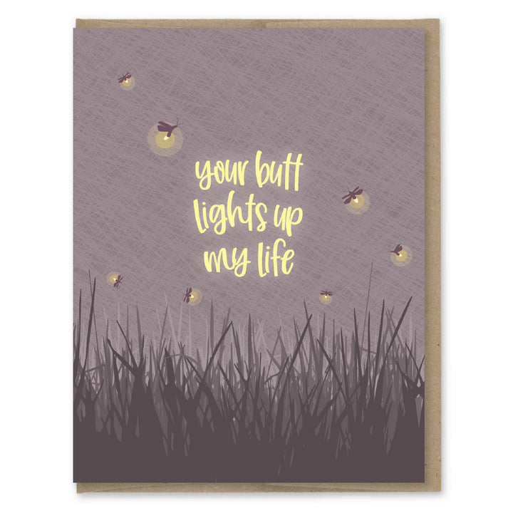 Butt Lights Fireflies Love Card