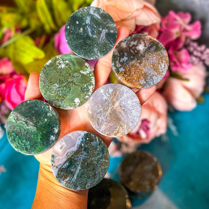 Moss Agate Discs