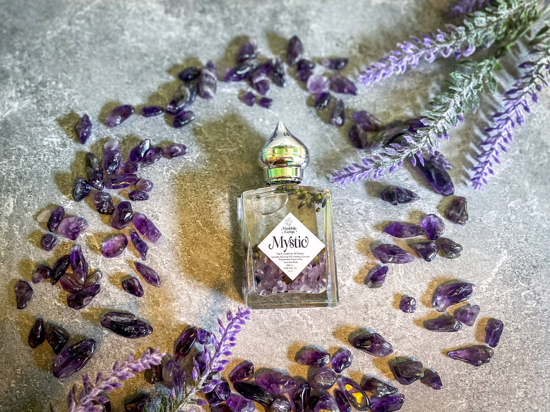 MYSTIC Lavender Perfume Oil, Stocking Stuffer with Amethyst