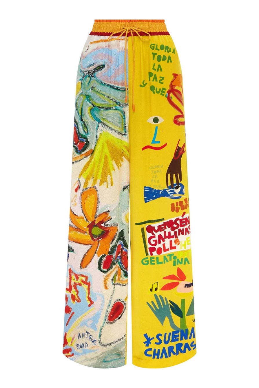 Unique Resort Print Loungewear Set With Elastic Waist And Pockets