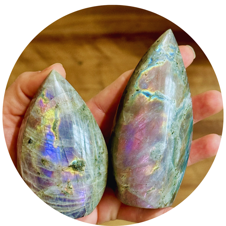 Rainbow Labradorite Crystal Teardrop Freeform
