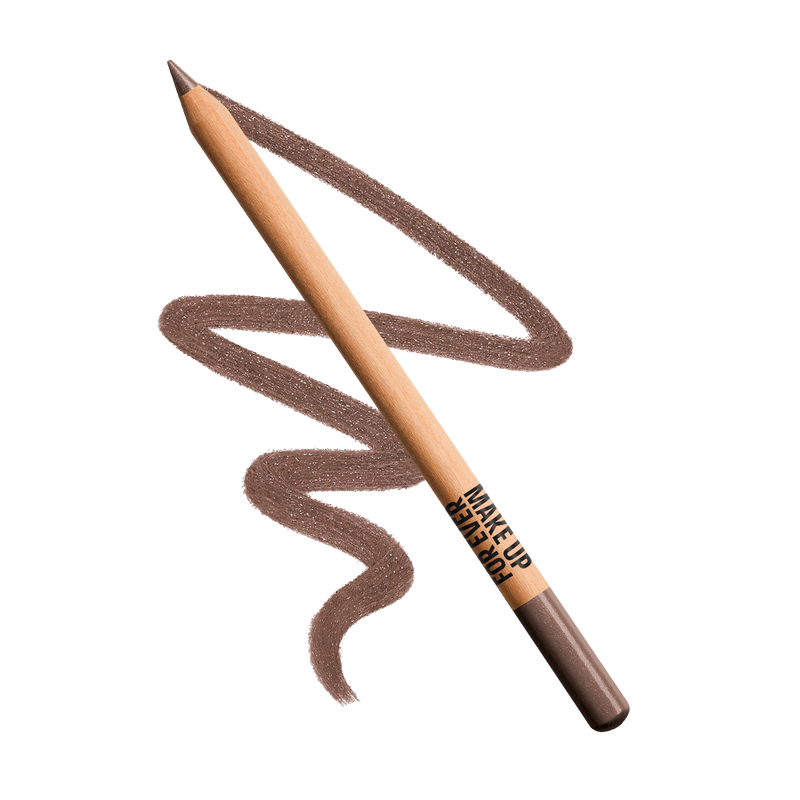 Make-up pencil with brown color on a white background