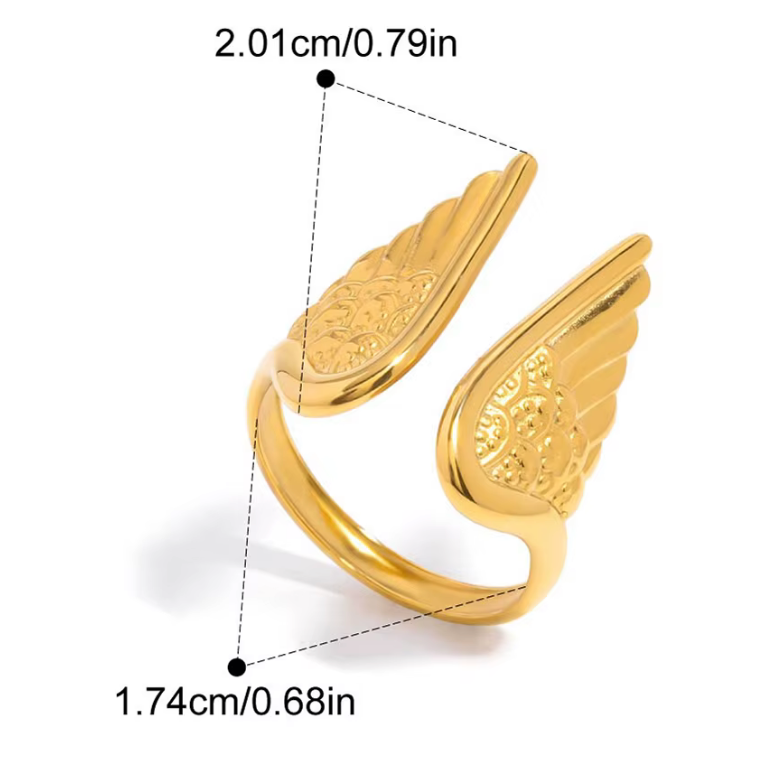 Angel Wings 18K Waterproof Ring