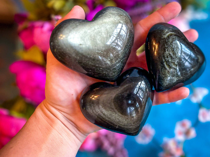 Gold Obsidian Hearts