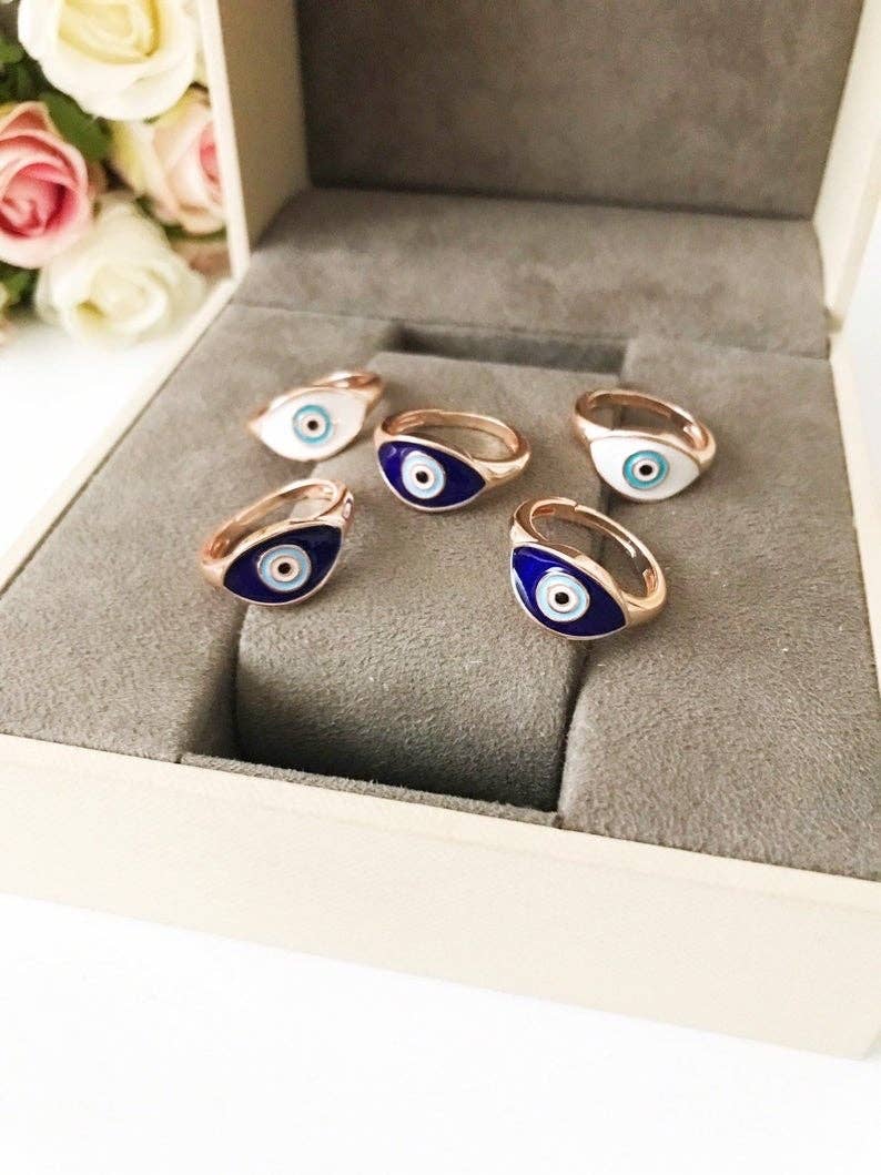 Oval Evil Eye Ring