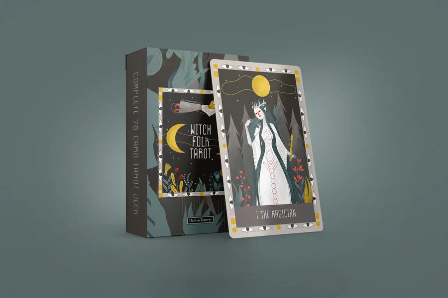 This is the Witch Folk Tarot Deck with one of the cards included in the deck. A beautiful elf woman in a pretty white gown.