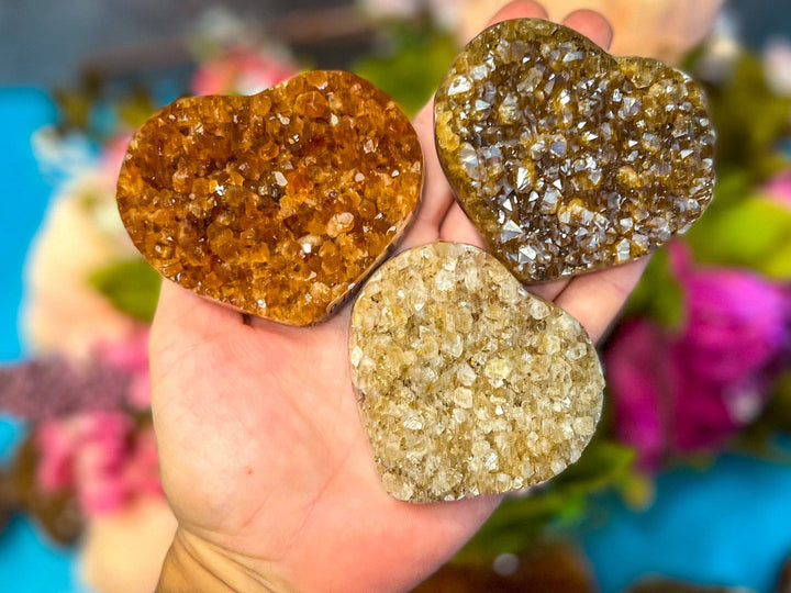 Raw Citrine Hearts, Ethically Sourced