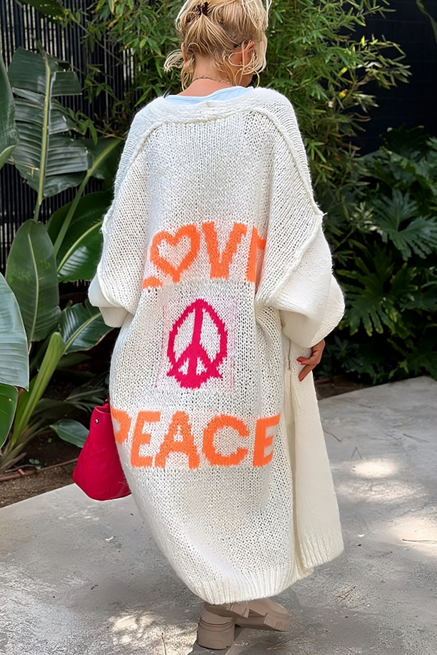 Love & Peace Oversized Cardigan