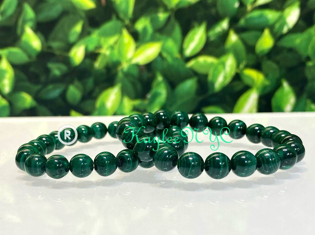 Natural Malachite 8mm 7.5” Crystal Healing S