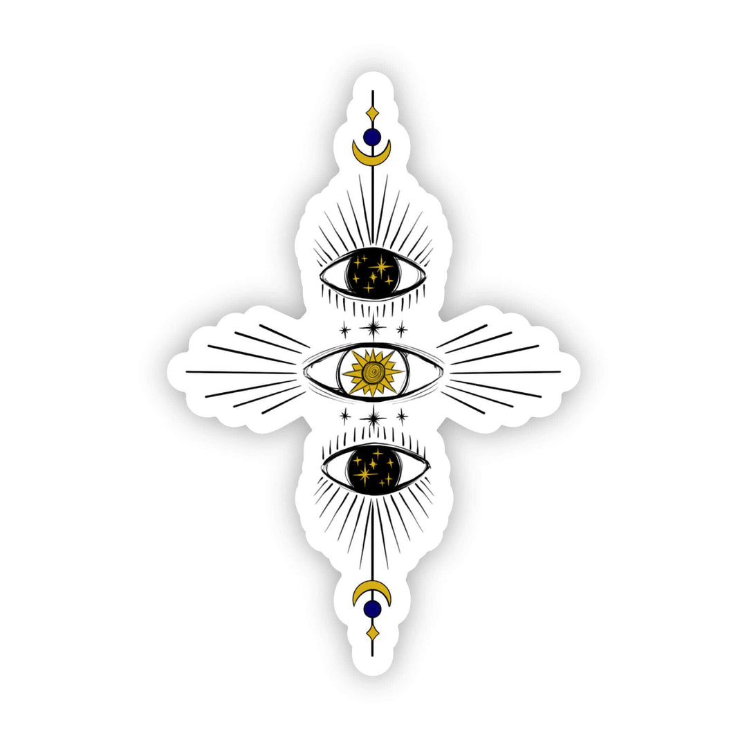 Mystical Evil Eye Sticker - Black and Gold