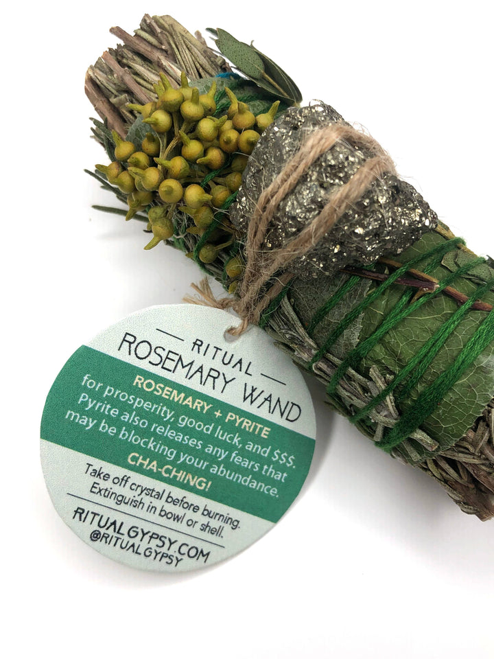 Ritual Gypsy Get Lucky Ritual Wand (ROSEMARY + Pyrite)