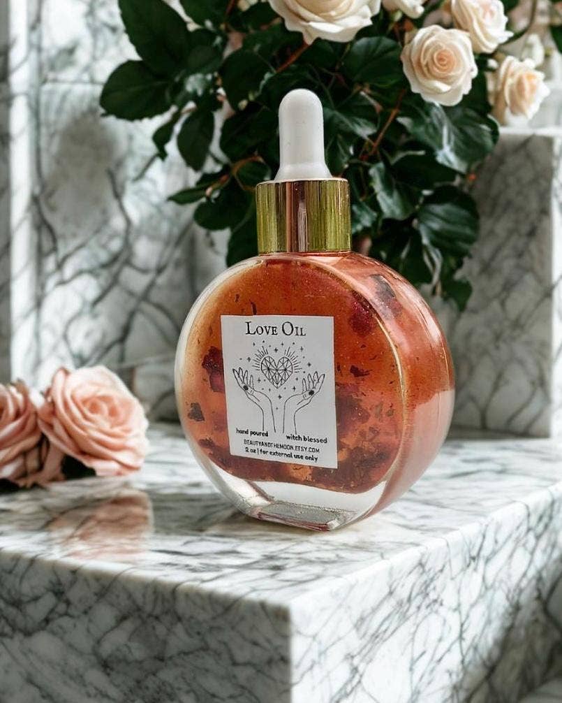 Love Ritual Oil – 2 oz Glass | Anointing, Body & Spell Use
