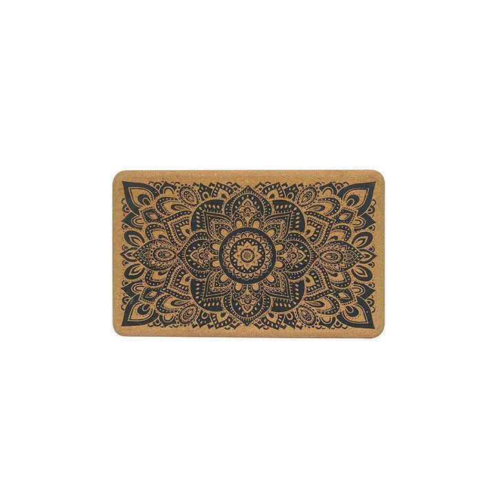 Cork Yoga Block Mandala Black