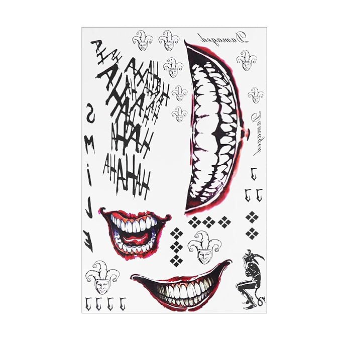 Image of The Makeup Altar Joker Smile Temporary Tattoos