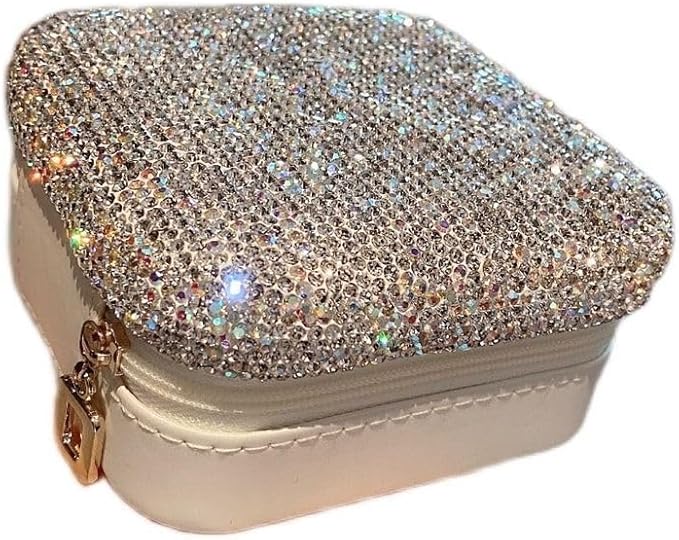 Crystal Rhinestone Travel Jewelry Box