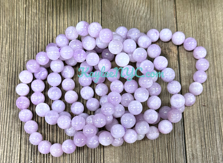Natural Kunzite 8.4-9mm 7.5” Crystal Bracelet