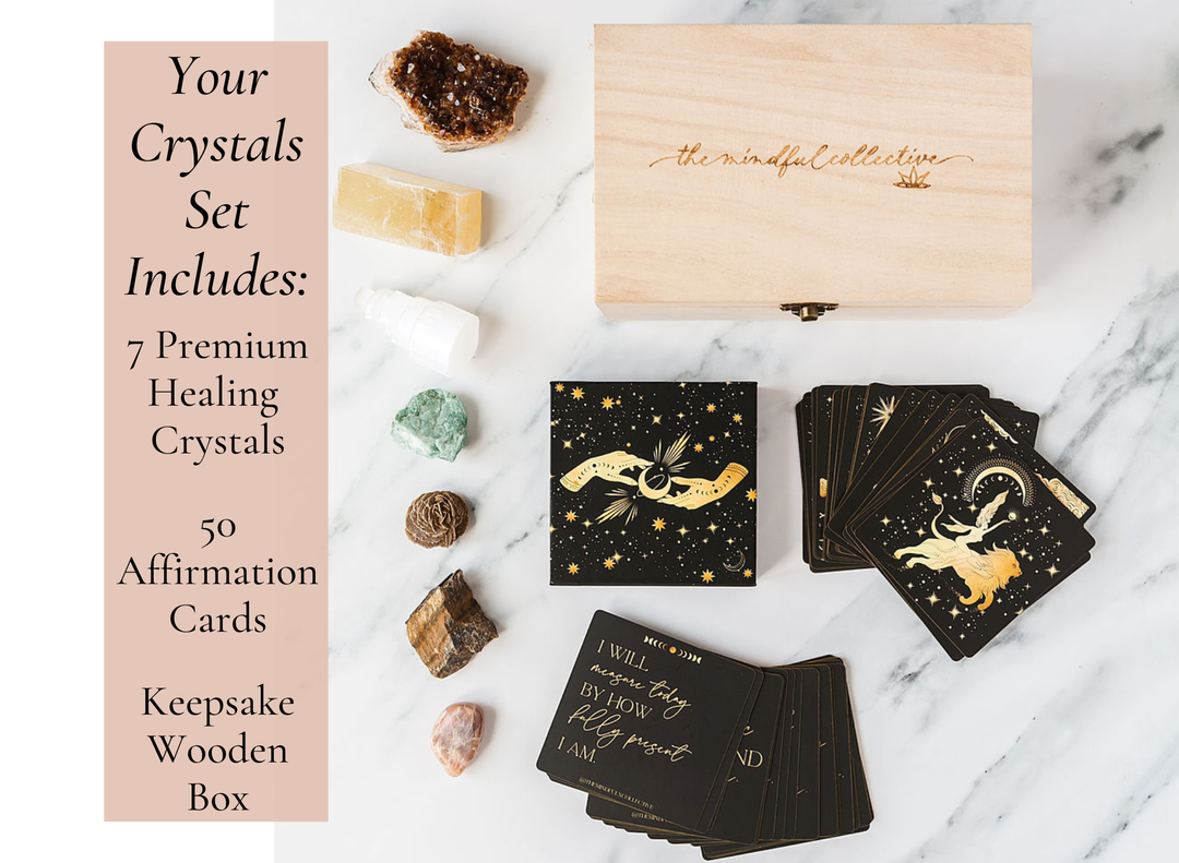 Prosperity Crystals Set with 50 Affirmations