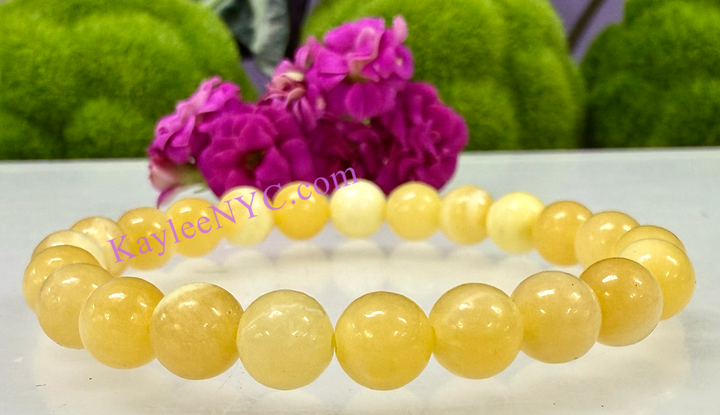 8mm Natural Orange Calcite 7.5” Stretch Bracelet