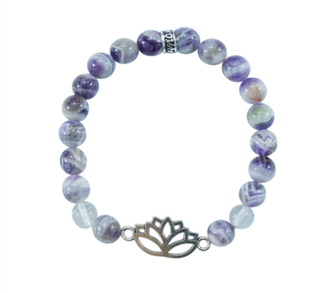 "Stress Relief" Lotus Bracelet - Chevron Amethyst