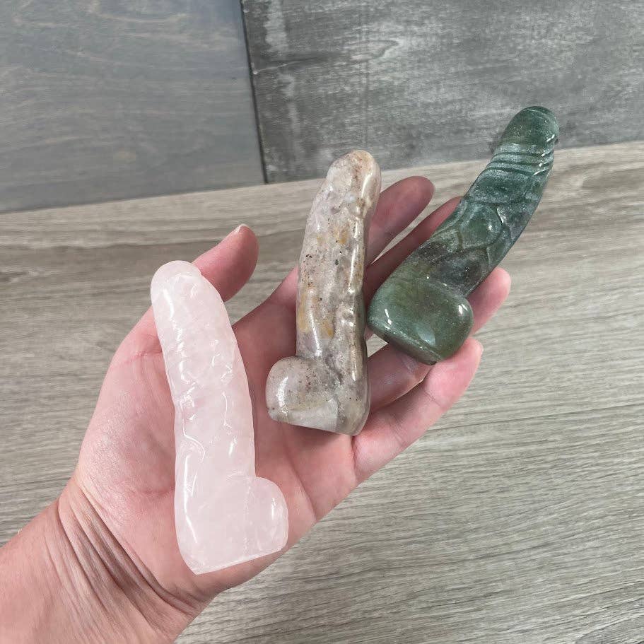 Assorted Gemstone Phallic Symbols – Crystal Carvings for Retailers and Metaphysical Shops