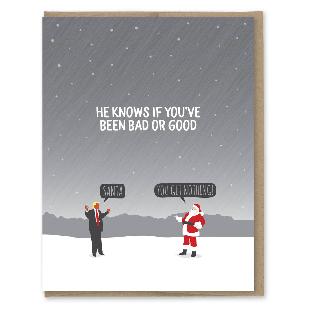 He Knows Funny Anti-Trump Christmas Card