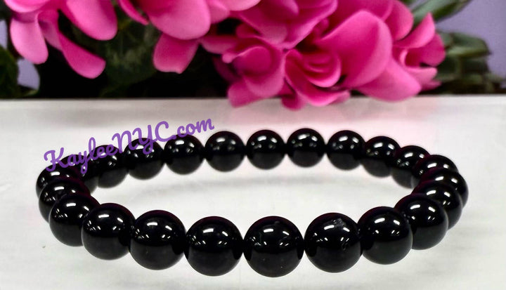 Natural Black Tourmaline 8mm 7.5” Crystal He