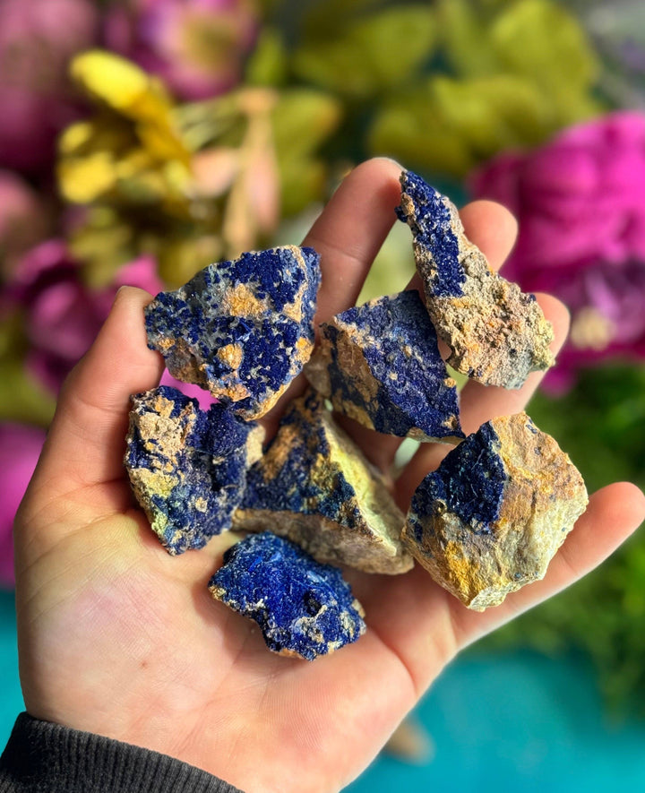 Raw "Bluebird" Azurite Clusters from Morenci, Arizona