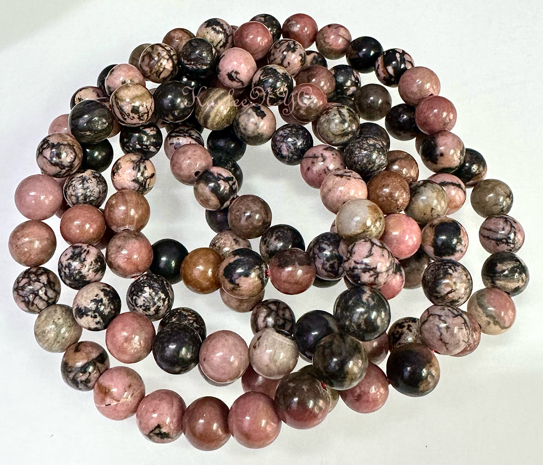 Natural Rhodonite 8mm 7.5” Crystal Healing S