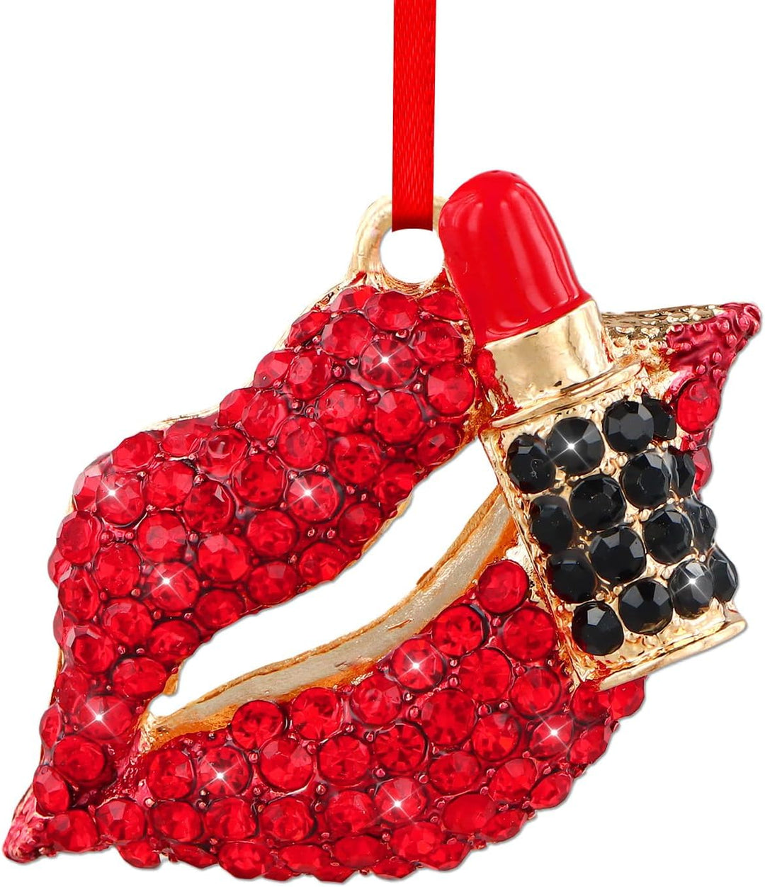 Red Lips Lipstick Christmas Ornament